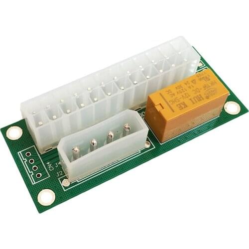 Add 2 PSU Multiple Power Supply Adapter Run PC PSU Dual Power Supply Adapter Switch Controller Adapter Card 24 Pin Connector