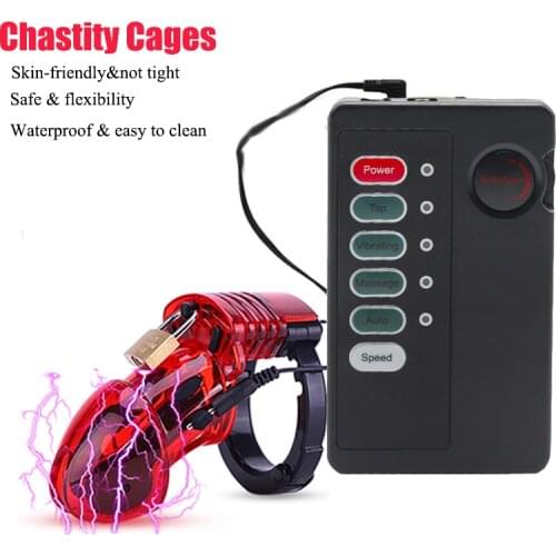 Electro Shock CB6000 Chastity Cage Ball Stretcher,Electro Shock Cock Cage,Scrotum Sleeve,Bdsm Penis Lock Ring Male Chastity Belt