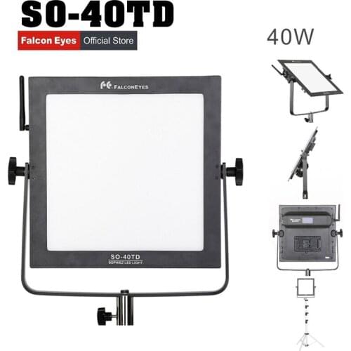 FalconEyes LED Studio Video Soft Beauty Light 40W Square Panel Lamp Photography Lighting For Film Advertisement Shooting SO-40TD