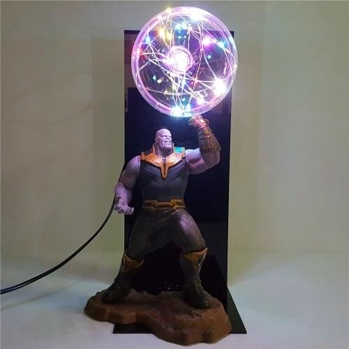 Marvel Thanos Gauntlet Action Toys Lampara Led Set Bulb The Avengers Endgaeme DIY Night Light Lamp Display Anime Figure Lighting