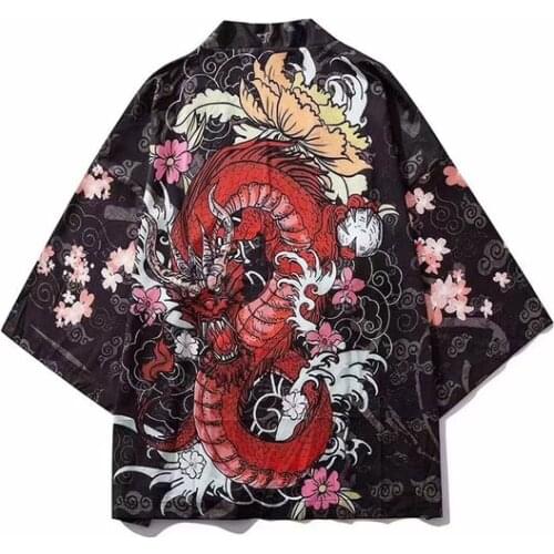 Male Print Kimono Cardigan Cardigan Shirt Blouse Yukata Men Haori Obi Clothes Samurai Clothing Japanese Kimono For Men