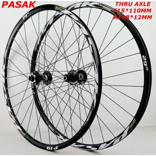 PASAK MTB Moutain Bike Wheelset 26/27.5/29Inch Soft Tail Downhill Thru-axis Axle 15*110 12*148 32H Disc Brake Rim Bicycle Wheels