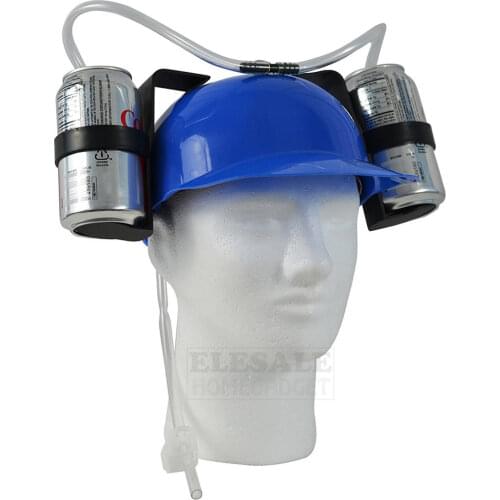 Creative Lazy Drinking Hat Beer Sada Can Dual Holder Helmet Cap With Soft Straw Bar Fun Unique Party Football Game Hats