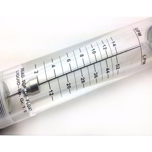 LZM-25G water flow meter 2-14GPM(12-52LPM) Pipeline water acrylic rotameter industy flow meter ZM25G FlowMeters Tools liquid