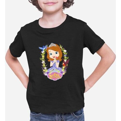 Disney Kawaii Children T-shirts Summer New Products Sofia Cartoon Pattern Fashion Color Outdoor Short Sleeve Kids T Shirts Trend