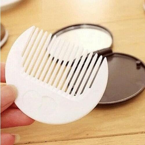 Cute Chocolate Cookie Shaped Fashion Design Makeup Mirror with 1 Comb Set Party Gifts