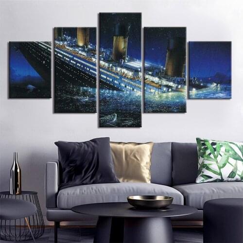 Modular Pictures Home Decoration Wall Art Canvas Titanic Poster Decor 5 Piece Painting HD Printed Photo