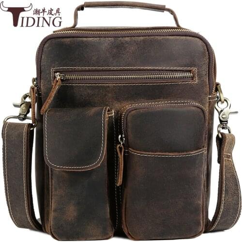Man Shoulder Crossbody Bags Cow Leather Men Casual Vintage Fashion Travel Messenger Bag New