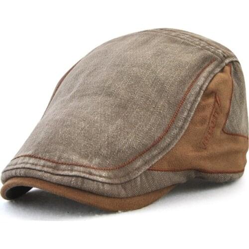 Men Beret Hat Visors Casual Sun Cap Mens Gorras Planas Cotton Adjustable