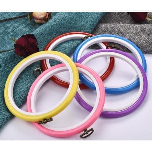 2021 Sewing Tool Round Colorful Plastic Embroidery Hoops Frame Set Hoop Rings For DIY Cross Stitch Needle Craft Tool Accessories