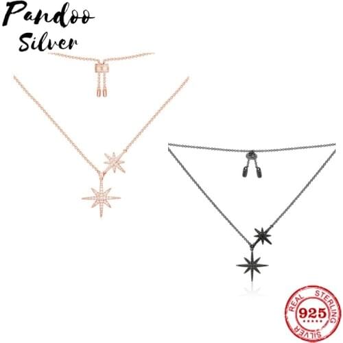 Fashion Charm Sterling Silver Copy 1:1 Copy,Adjustable Double Meteorites Noires Silver Necklace Women 2021 Jewelry Gift