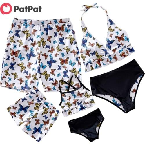 PatPat 2021 New Summer Butterfly Print Family Matching Swimsuits Family Look Childrens Clothing