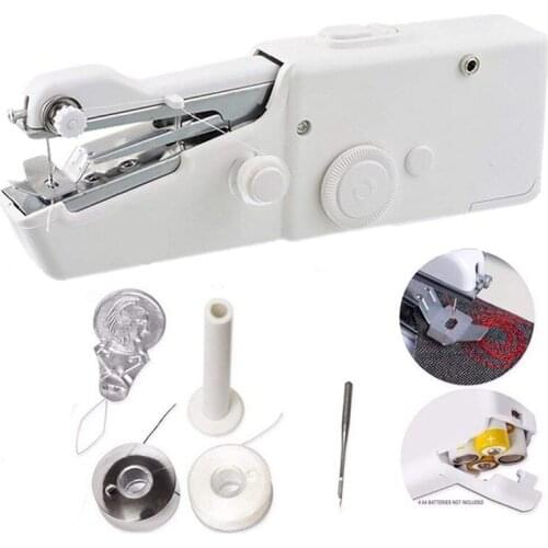 Portable Mini Hand Sewing Machine Quick Handy Stitch Sew Needlework Cordless Clothes Fabrics Household Electric Sewing Machine
