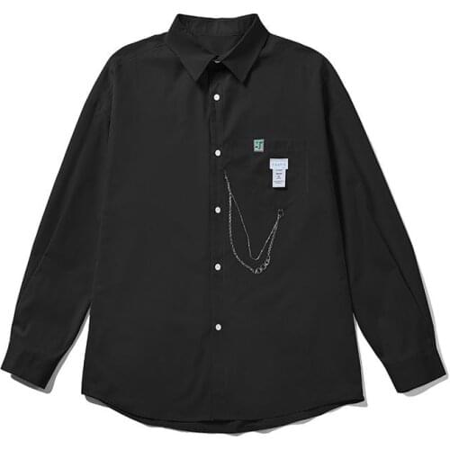 Mens Shirts Hip Hop Streetwear Oversized Shirt for Men Long Sleeve Casual Mens Clothing