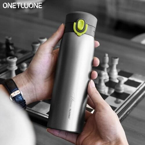 Titanium Thermos Mug, Double-Wall Insulated Portable Simple Thermos Coffee Travel Mug High-end Business Gift Water Bottle