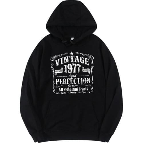 Vintage 1977 letter pure cotton funny hoodies women oversized sweatshirts pullovers hoodie jacket women clothes harajuku sweater