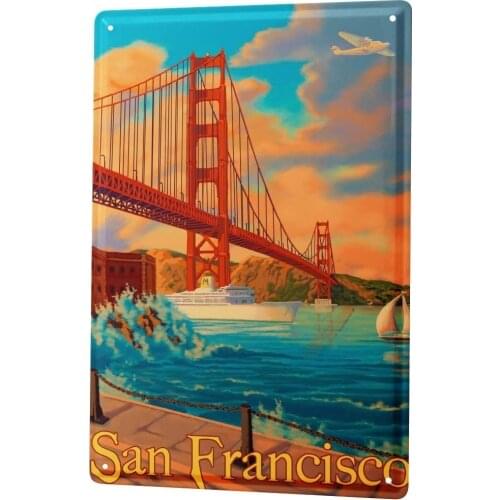 SINCE 2004 Tin Sign Metal Plate Decorative Sign Home Decor Plaques City San Francisco