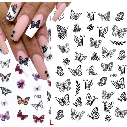 1PC 3D Butterfly Nail Art Stickers Colorful Butterfly Watercolor Nails Decals Sliders Foils Nail Sticker DIY Nail Art Decoration