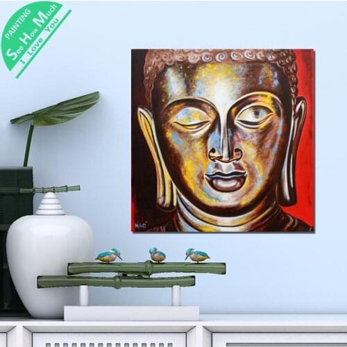 1 Piece Painted Wood Buddha HD Printed Canvas Wall Art Posters and Prints Poster Painting Framed Artwork Room Decoration