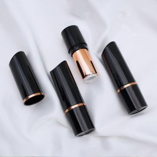 NEW 12.1mm Black Rose Gold Plastic Empty Lipstick Tube Graceful Lip Balm Container Round Cosmetic Lip Rouge Container 10/30pcs