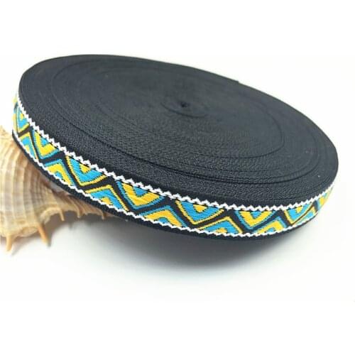 10Yards 15mm 5/8" Black Wave Ribbon DIY Handmade Wrapping Home Party Hair Bow Decoration Black Woven Jacquard Ribbon