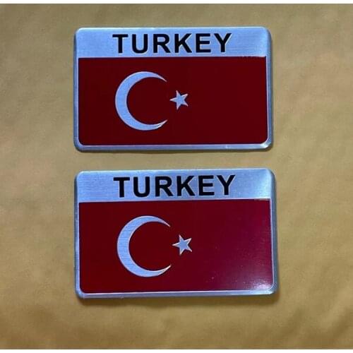 2x Turkey Flag Auto Trunk Side Tailgate Motorcycle Emblems Badges Decal Sticker Car Accessories