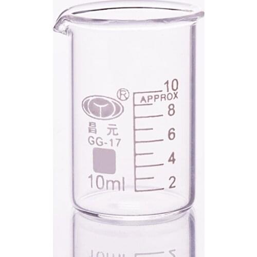 5pcs Beaker in low form,Capacity 10ml,Outer diameter=26mm,Height=35mm,Laboratory beaker
