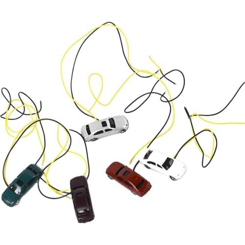 5 Pack N Scale 1:150 Painted Model Cars for Sandtable Train Layout Accessory