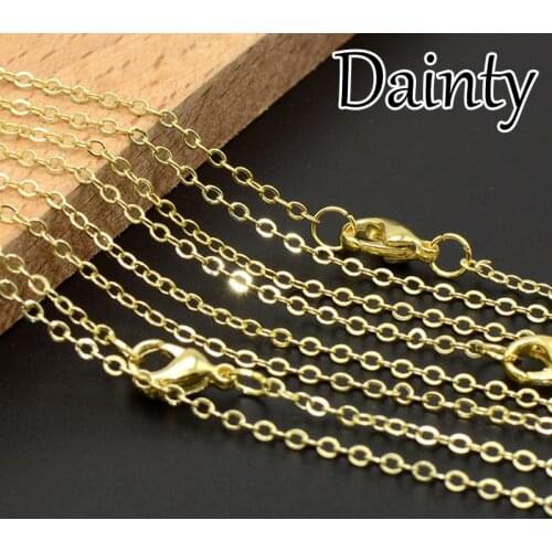 50 pcs - 14 K Dainty Necklace Chain 14 K Light Gold, Gold Dainty Choker Necklace 16, 18, 20 Inch Dainty Chain Necklace for Women