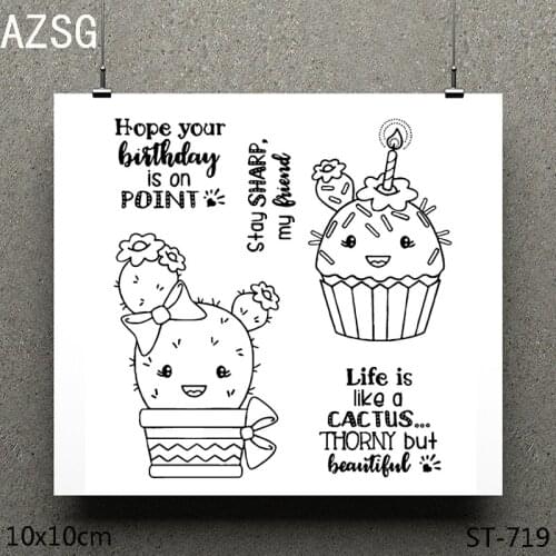 AZSG Lovely cactus Transparent Stamps DIY Scrapbooking Album Card Making DIY Decoration Making Embossing Stencil