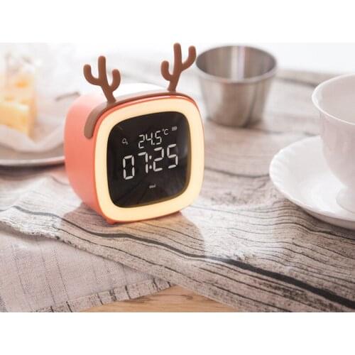 Creative Simple Alarm Clock Pet Digital Clock Multifunctional Square Stylish Electronic Clock Snooze Function Hotsell Gifts