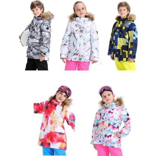 Childrens Snow Suit Wear Boys and Girls Skiing Sets Snowboarding Clothing 10k Windproof Winter Outdoor Costumes Jacket + Pant