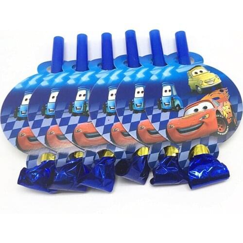 Disney Lightning McQueen Theme Blowing Dragon Cartoon Cars Funny Blowout Noise Maker Birthday Party Baby Shower Supply 6Pcs/Lot