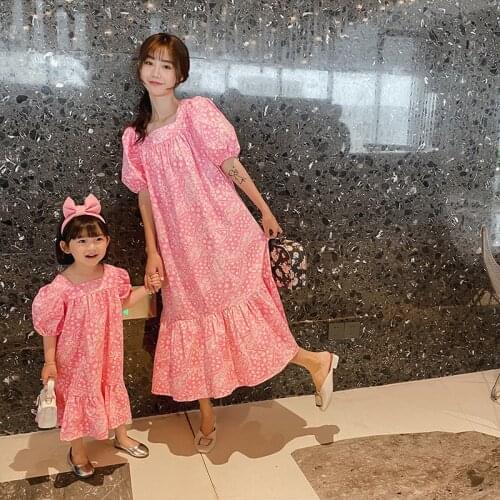 Mother Daughter Elegant Party Dresses Summer Family Clothing Mommy and Me Dress Women Baby Girl Clothes Sisters Look Outfits