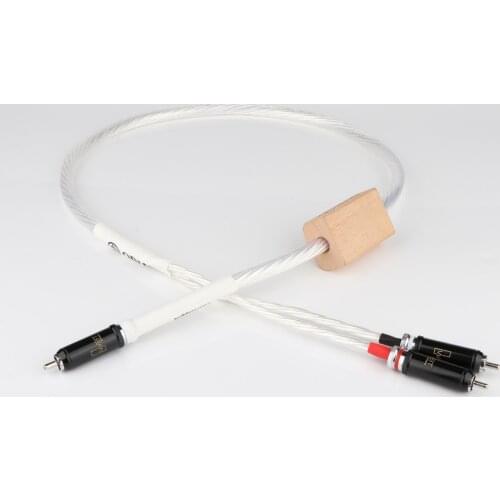 Hi-End OCC silver plated cable One RCA to Two RCAs Interconnect Single line hifi Audio RCA extension cable