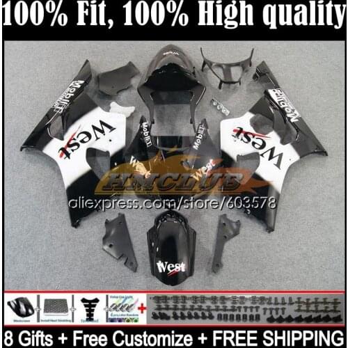 Injection For SUZUKI GSXR-1000 1000CC GSXR1000 K3 9CL.51 GSX-R1000 GSX R1000 03 04 GSXR 1000 CC 2003 2004 Fairing Black west