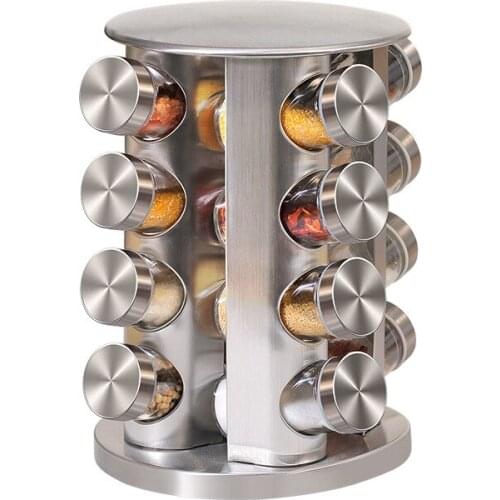 Kitchen Storage Rack Organizer Rotating Crucible Spice Shaker Set For Spice Pepper Spray Bottle Seasoning Salt Shaker