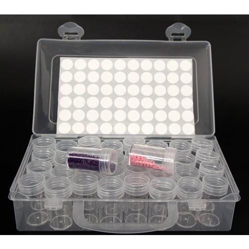 32/64 Bottles Jar Square Diamond Painting Storage box Diamond Painting Accessories Beads Container Mosaic Storage boxes Tools