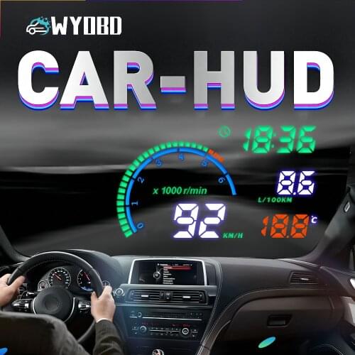 New i9 HUD Head Up display Auto HUD OBD2 Car Speed Projector Speedometer Car Detector Oil Consumption Security Alarm 2020