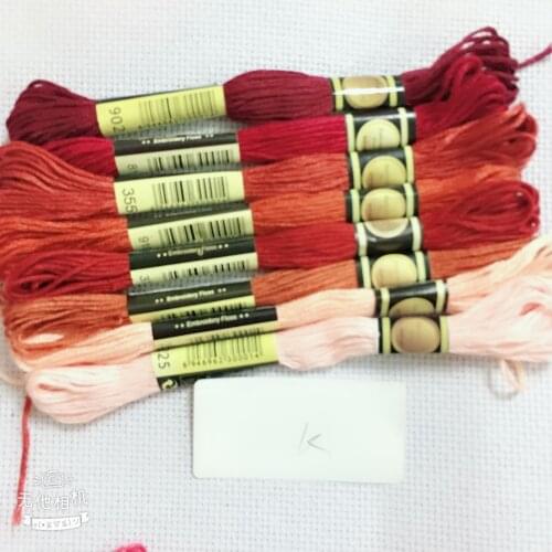 Oneroom Multcolor DMC3790-3823 10Pcs/lot two labels Thread Cross Stitch Cotton Sewing Skeins Embroidery Thread Floss Kits 6