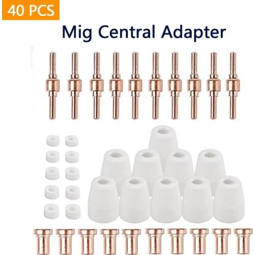 Plasma Cutter Consumables Kits PT-31 Nozzle Electrode Extended Long Tip Shroud Shield Cup for Cut 40/50 PT31 LG40 40A torch body