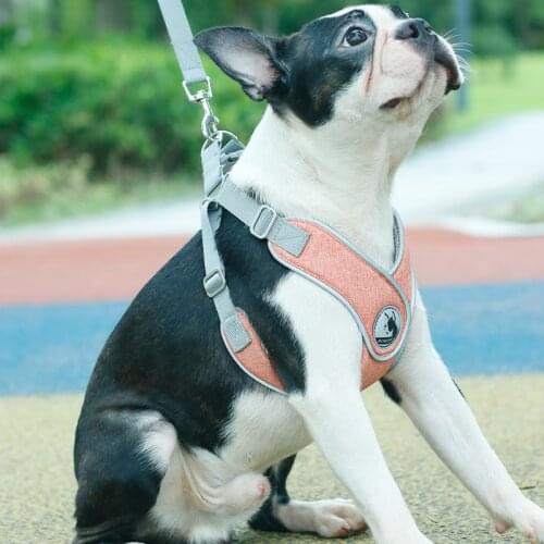 Dog Harness Pet Collar Pet Chest Harness Dog Leash Breathable Reflective Vest Pet Supplies Small Dog Accessories