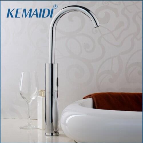 KEMAIDI 360 Swivel Tall Bathroom Basin Faucet Only Cold Water Tap Touch-Free Infrared Basin Tap Automatic Sensor Faucet