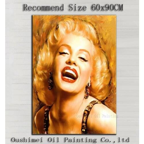 Professional Artist Handmade High Quality Modern Marilyn Monroe Oil Painting On Canvas Smiling Marilyn Monroe Canvas Painting