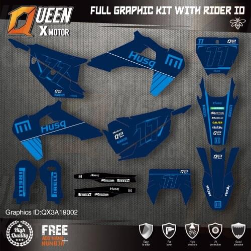Queen X MOTOR Custom Team Graphics Decals Stickers Kit For Husqvarna Decal 2019-N TC FC TX FX FS 2020-N TE FE 125-450CC 02