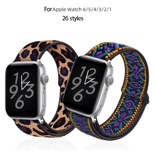 Suitable for Iwatch6 Apple Watchband 3/4/5/6/SE New To Map Custom Apple Elastic Woven Watchband apple watch band 40mm