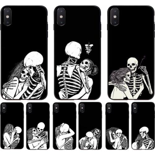 Yinuoda Sexy Skeleton Skull Phone Case for iphone 11 12 Mini Pro Max X XS MAX 6 6s 7 8 plus 5 5S 5SE XR SE2020