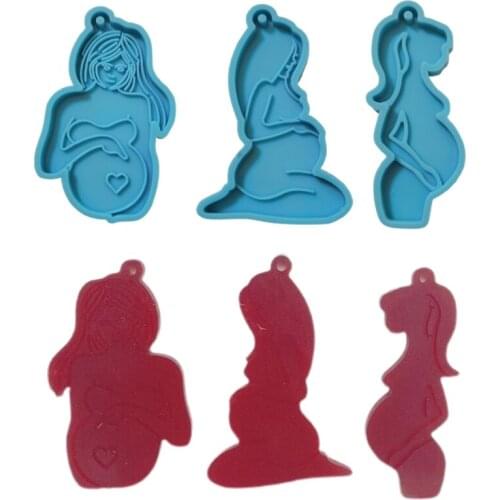 Breastfeeding Mother Baby Mold Silicone Mold Epoxy Resin Keychains Mould DIY Jewelry Key Ring Pendant Decoration Making Tool