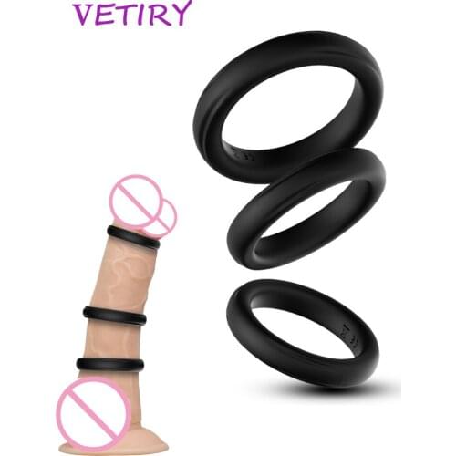 Silicone Penis Ring Penis Enlargement Sex Toys for Men Erection 3 Piece/Set Delay Ejaculation Cock Ring Couple Sex Porducts