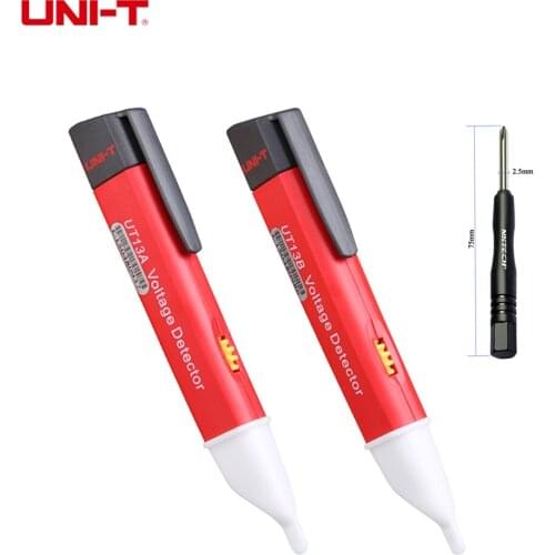 UNI-T Test Pen UT13A UT13B AC Voltage Detectors Adjustable Sensitivity Auto Sense 24V-600V LED Flash Beeper Indicator 50/60Hz